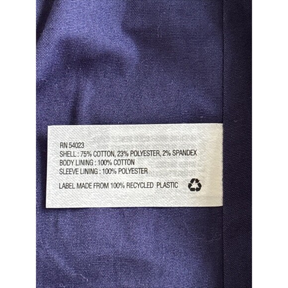 Gap Cotton Blue Zip Up Blazer With Pockets Size 6 - Picture 9 of 10